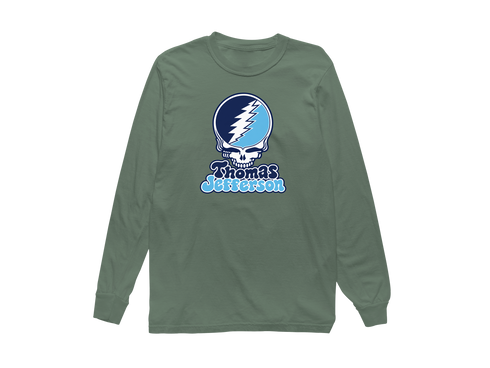 Thomas Jefferson Stealie Premium Unisex Long-Sleeve — Design: Thomas Jefferson University — Light Green