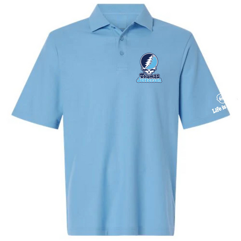 Thomas Jefferson Stealie Premium Unisex Polo — Design: Thomas Jefferson University — Blue