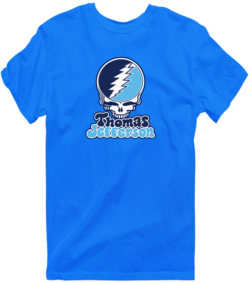 Thomas Jefferson Stealie Premium Unisex T-Shirt — Design: Thomas Jefferson University — Royal