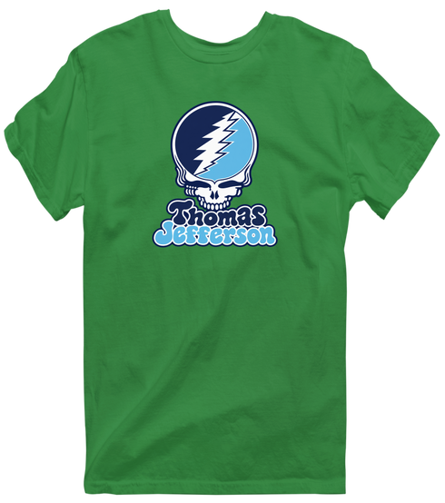 Thomas Jefferson Stealie Premium Unisex T-Shirt — Design: Thomas Jefferson University — Irish Green