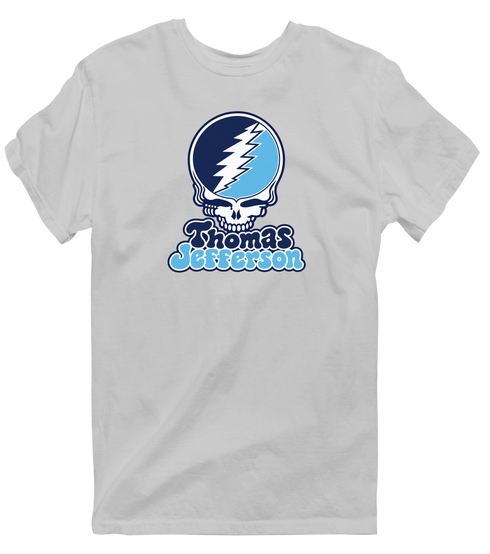 Thomas Jefferson Stealie Premium Unisex T-Shirt — Design: Thomas Jefferson University — Sport Grey
