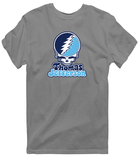 Thomas Jefferson Stealie Premium Unisex T-Shirt — Design: Thomas Jefferson University — Dark Heather
