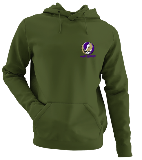 James Madison University - Premium Grateful Dead Left Chest Hoodie - Military Green