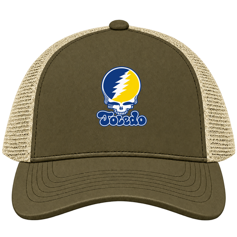 Toledo Stealie Premium Unisex Trucker Cap — Design: Toledo University of — Moss/Khaki