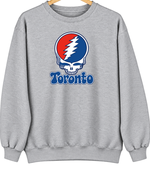 Toronto Baseball Stealie Grateful Dead Crewneck — Toronto Blue Jays — Sport Grey