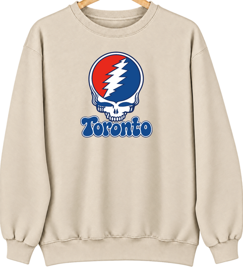 Toronto Baseball Stealie Grateful Dead Crewneck — Toronto Blue Jays — Sand