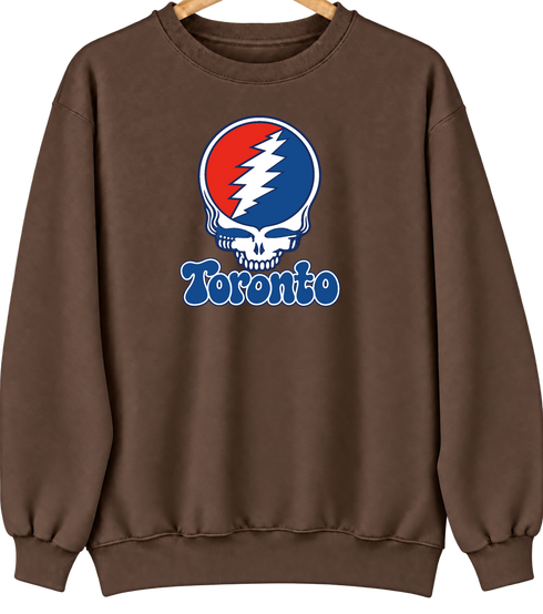 Toronto Baseball Stealie Grateful Dead Crewneck — Toronto Blue Jays — Brown