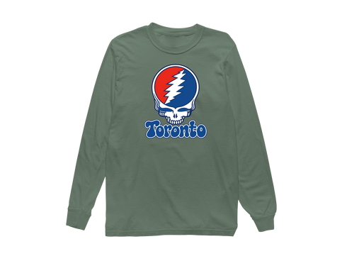 Toronto Baseball Stealie Grateful Dead Long-Sleeve — Toronto Blue Jays — Light Green