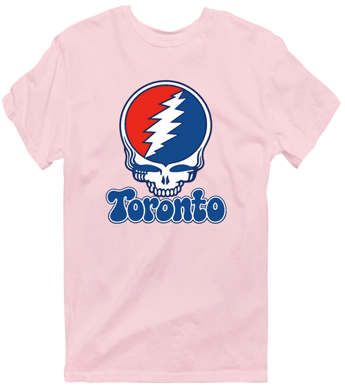 Toronto Baseball Stealie Grateful Dead T-Shirt — Toronto Blue Jays — Light Pink