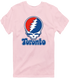 Toronto Baseball Stealie Grateful Dead T-Shirt — Toronto Blue Jays — Light Pink