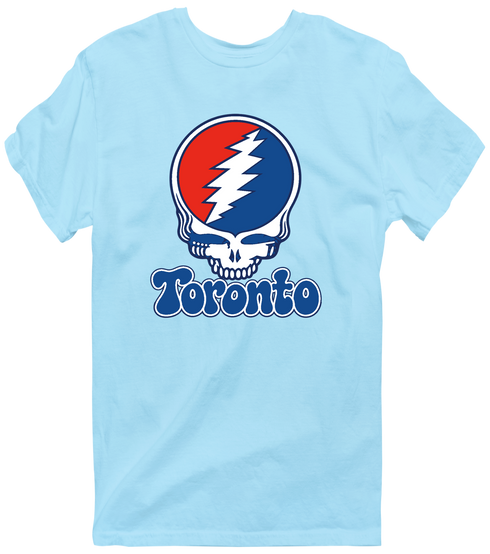 Toronto Baseball Stealie Grateful Dead T-Shirt — Toronto Blue Jays — Light Blue