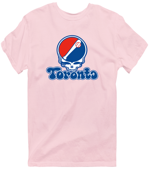 Toronto Baseball Stealie Grateful Dead T-Shirt — Toronto Blue Jays — Light Pink