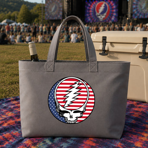 Stars and Stripes Stealie Canvas Tote Bag