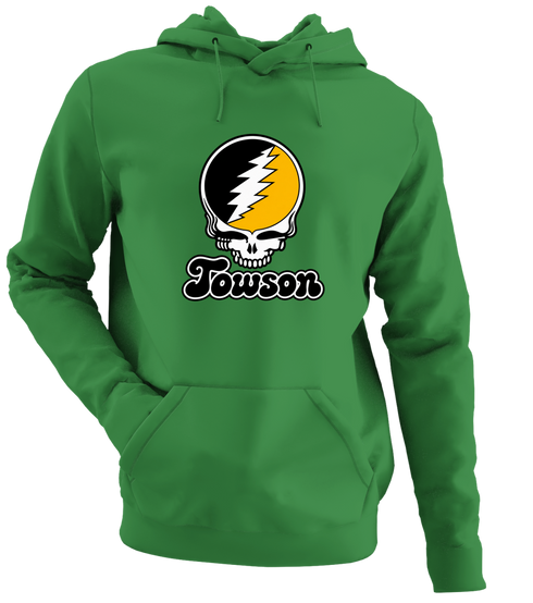 Towson Stealie Premium Unisex Hoodie — Design: Towson University — Irish Green