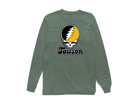 Towson Stealie Premium Unisex Long-Sleeve — Design: Towson University — Light Green