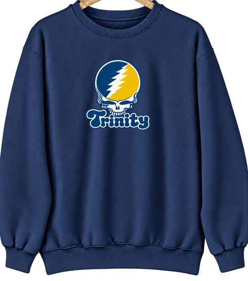 Trinity Stealie Premium Unisex Crewneck — Design: Trinity College — Navy