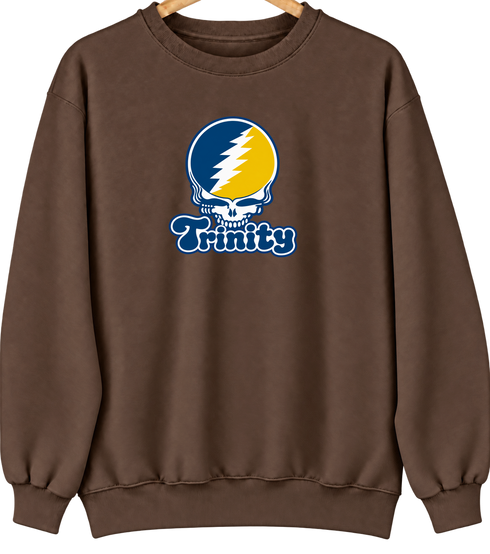 Trinity Stealie Premium Unisex Crewneck — Design: Trinity College — Brown