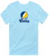 Trinity Stealie Premium Unisex T-Shirt — Design: Trinity College — Light Blue