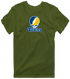 Trinity Stealie Premium Unisex T-Shirt — Design: Trinity College — Military Green
