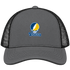Trinity Stealie Premium Unisex Trucker Cap — Design: Trinity College — Charcoal/Black