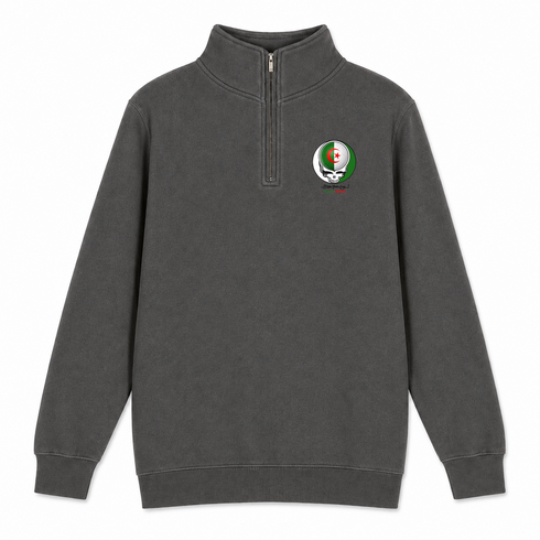 Algeria FIFA World Cup - Premium Grateful Dead Quarter-Zip Pullover - Charcoal - 5