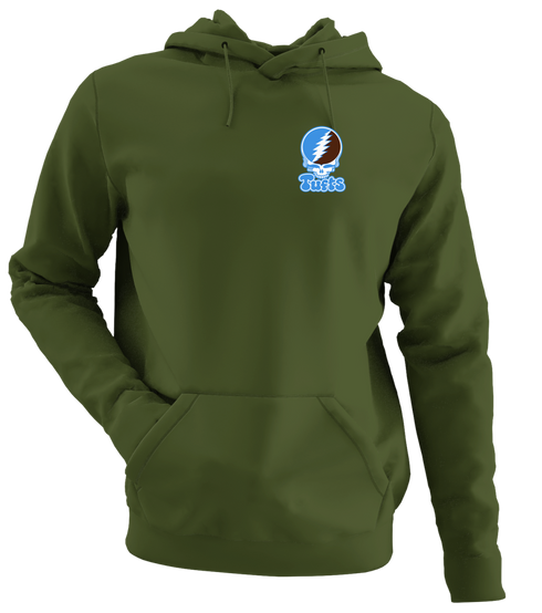 Tufts Stealie Premium Unisex Hoodie — Design: Tufts University — Military Green