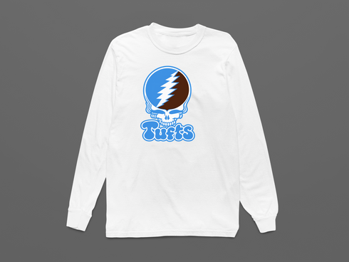 Tufts Stealie Premium Unisex Long-Sleeve — Design: Tufts University — White