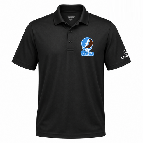 Tufts Stealie Premium Unisex Polo — Design: Tufts University — Black