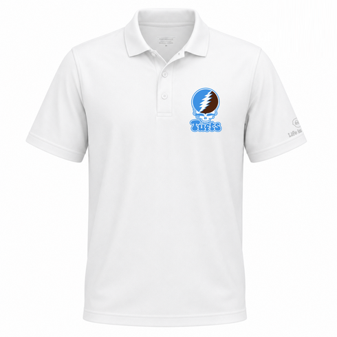 Tufts Stealie Premium Unisex Polo — Design: Tufts University — White