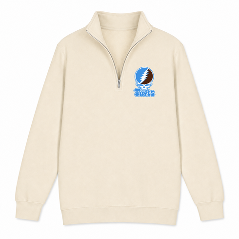 Tufts Stealie Premium Unisex Quarter-Zip — Design: Tufts University — Sand