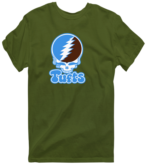 Tufts Stealie Premium Unisex T-Shirt — Design: Tufts University — Military Green
