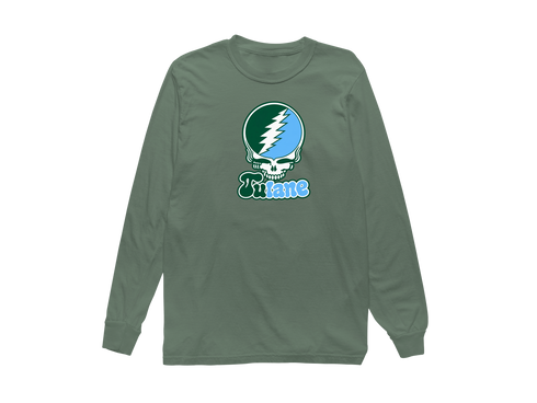 Tulane Stealie Premium Unisex Long-Sleeve — Design: Tulane University — Light Green