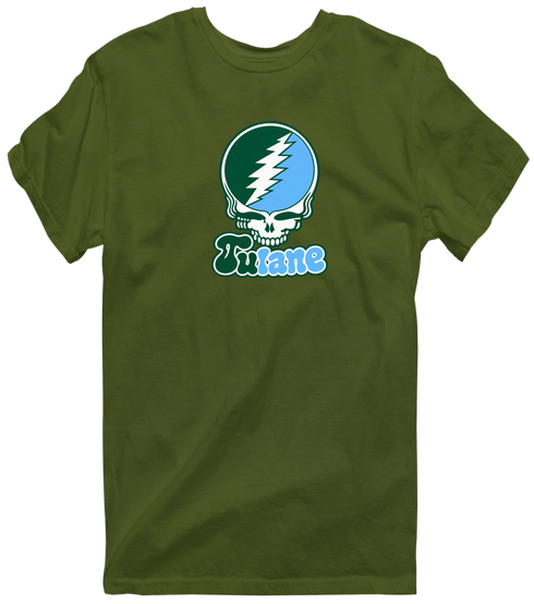 Tulane Stealie Premium Unisex T-Shirt — Design: Tulane University — Military Green