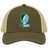 Tulane Stealie Premium Unisex Trucker Cap — Design: Tulane University — Moss/Khaki