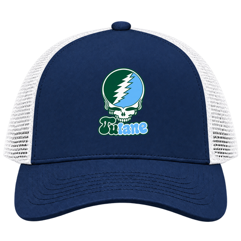 Tulane Stealie Premium Unisex Trucker Cap — Design: Tulane University — Navy/White