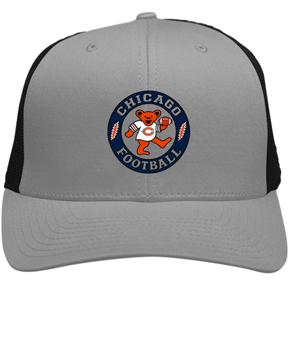 Chicago Football Dancing Bear Stealie Grateful Dead Trucker Cap - Heather | Black