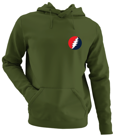 Classic - Premium Grateful Dead Left Chest Hoodie - Military Green - 7