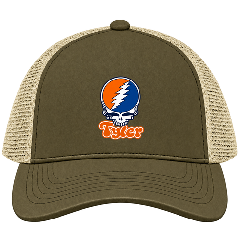 Tyler Stealie Premium Unisex Trucker Cap — Design: Texas at Tyler The University of — Moss/Khaki