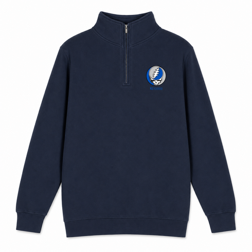 University of Kansas - Premium Grateful Dead Quarter-Zip Pullover - Navy - 3