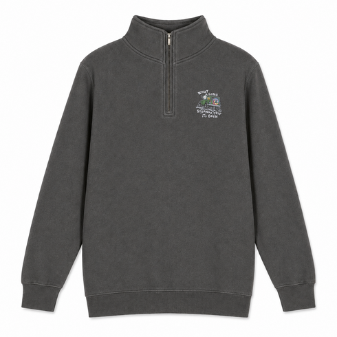 Long Strange Trip - Life is dead.® Jeep - Premium Grateful Dead Quarter-Zip Pullover - Charcoal - 5