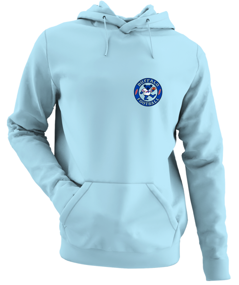 Buffalo Football Dancing Bear - Premium Grateful Dead Left Chest Hoodie - Light Blue