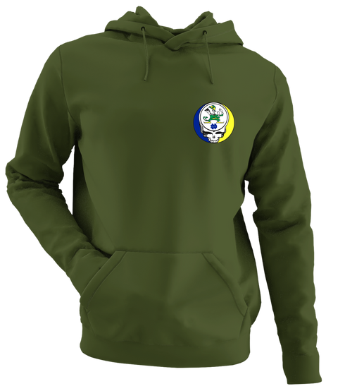 Notre Dame University - Premium Grateful Dead Left Chest Hoodie - Military Green