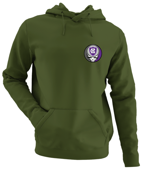 Holy Cross University - Premium Grateful Dead Left Chest Hoodie - Military Green - 7