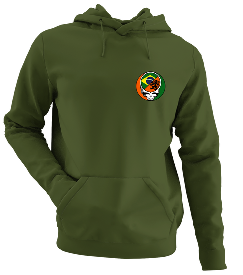 Brazil x Dutch World Cup - Premium Grateful Dead Left Chest Hoodie - Military Green