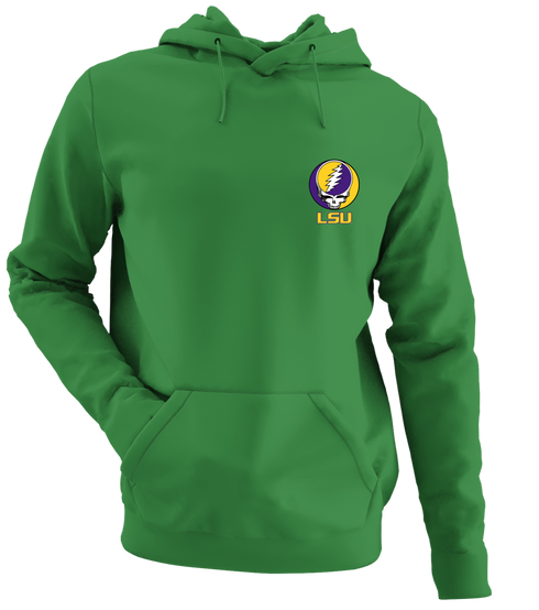LSU - Premium Grateful Dead Left Chest Hoodie - Irish Green - 6