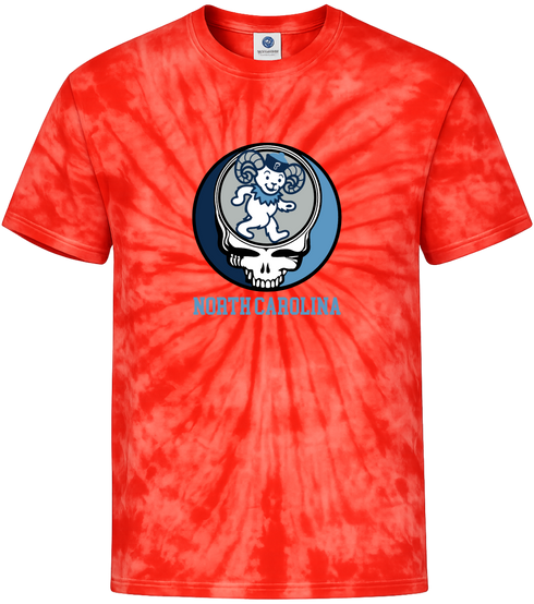 UNC Dancing Ram Stealie Stealie Tie-Dye T-Shirt
