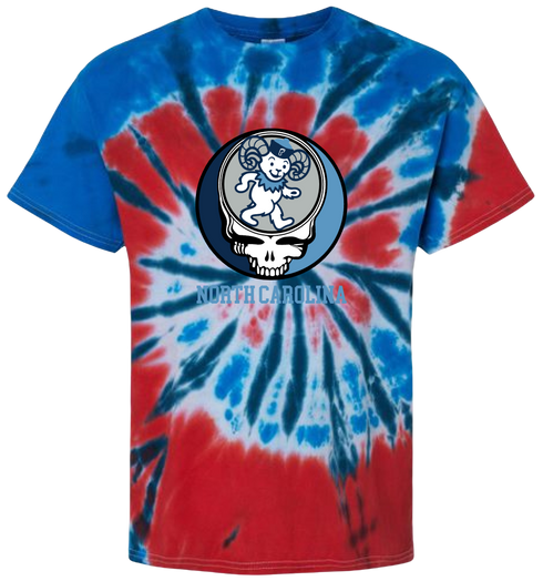 UNC Dancing Ram Stealie Stealie Tie-Dye T-Shirt