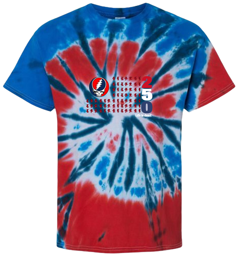 America 250 Life is dead. Stealie Flag Tie-Dye T-Shirt