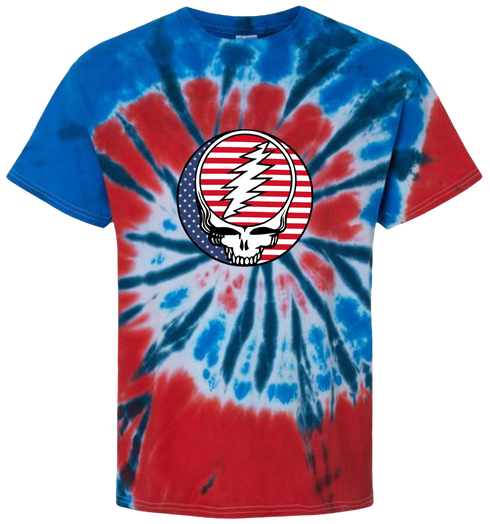 Stars and Stripes Stealie Tie-Dye T-Shirt