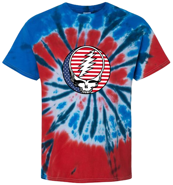Stars and Stripes Stealie Tie-Dye T-Shirt